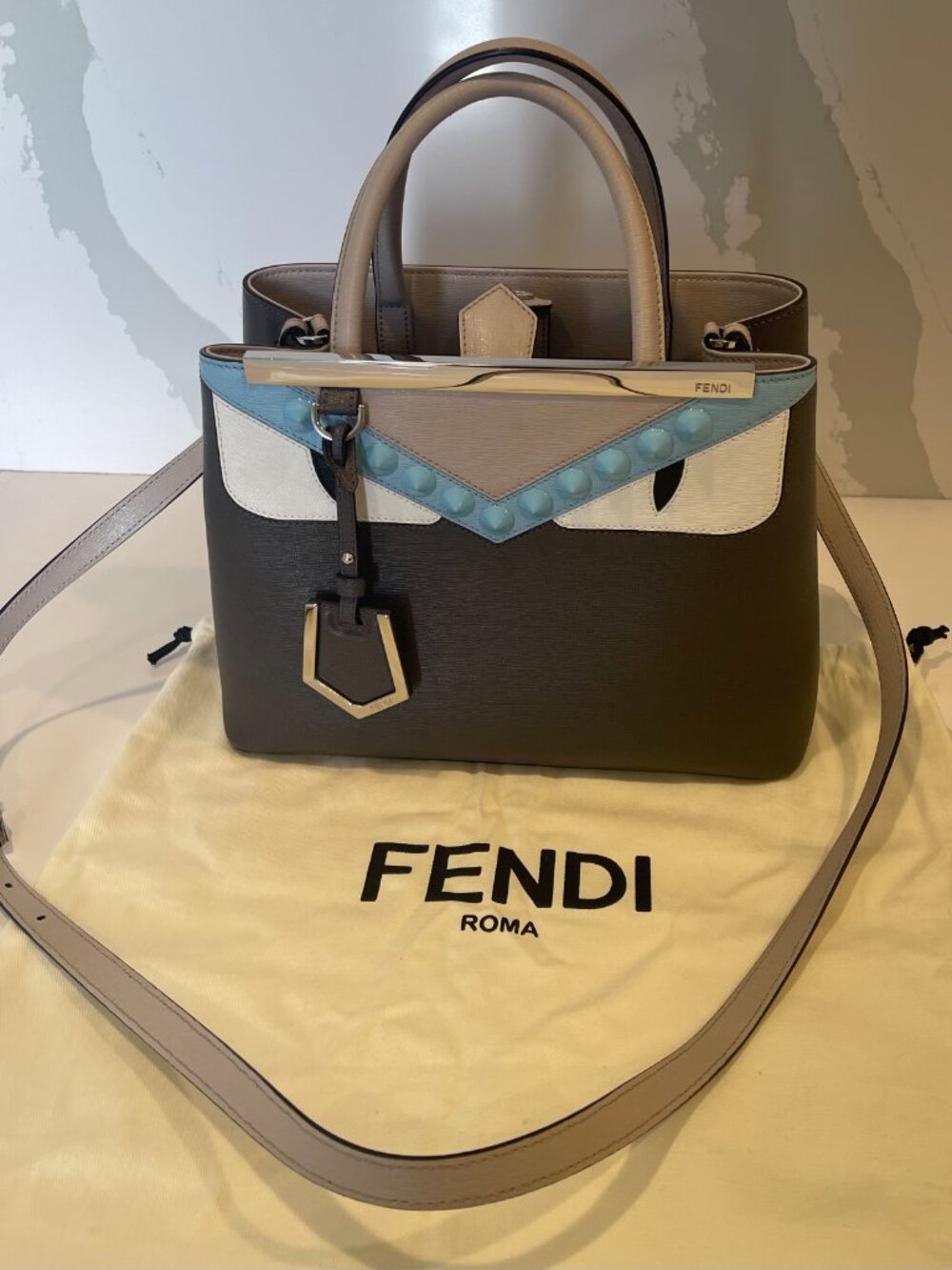 Fendi Monster Petite 2 Jours Top Handle Tote Handbag - Picture 2 of 7